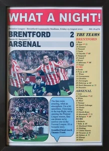 Brentford 2 Arsenal 0 - 2021 Premier League - framed print - Picture 1 of 2