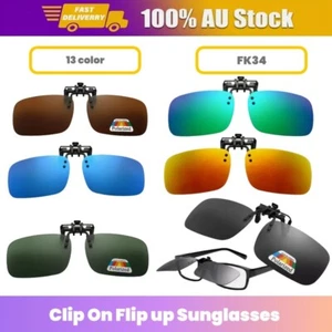 Clip on Flip Up Sunglasses Polarized Lens UV400 Outdoor Driving Fishing Eyewear - Picture 1 of 17