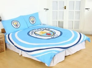 Manchester City Football Club Pulse Double Bedding Duvet Set Duvet Cover - Picture 1 of 4