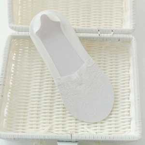 Women Invisible Thin Lace Socks Transparent Boat Sock Non-slip Summer Breathable - Picture 1 of 32