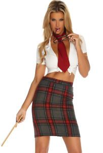 Womens Forplay long skirt school girl costume