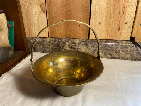 Vintage Brass Handled Basket ~ Made in India Cover