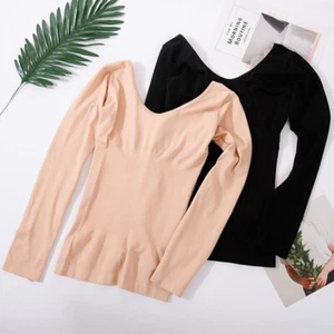 Womens Pullover Thermal Shirt Warm Blouse Slim Fit Crew Neck Bottoming To - Picture 1 of 15