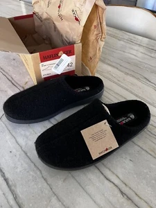 Haflinger Unisex AT Classic Wool Hardsole Slippers Black 42 / US Men 9 Wmn 11 - Picture 1 of 7