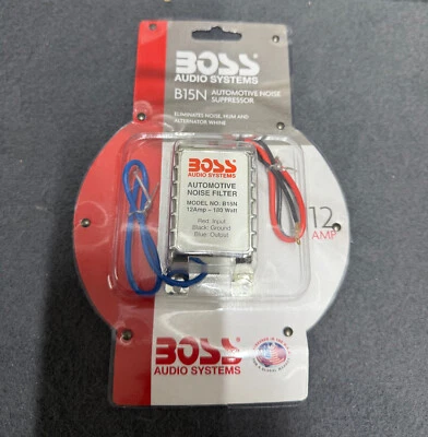 Boss Audio Amplificatore Auto 12 Amp Soppressore Filtro Rumore, Riduci Interferenze B15N