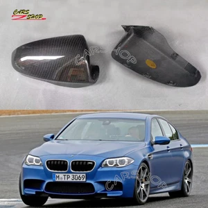 Dry Carbon Fiber Side Mirror Cover Replace For BMW M5 M6 F10 F06 F12 F13 2012-16 - Picture 1 of 7