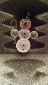 NEW BOHEMIA RAINBOW CRYSTAL SNOWMAN FIGURINE NIB - Picture 1 of 1
