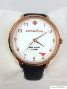 NEW Kate Spade Metro 5 O'clock Somewhere Martini Rose Gold Navy Watch KSW9051 - Picture 1 of 6