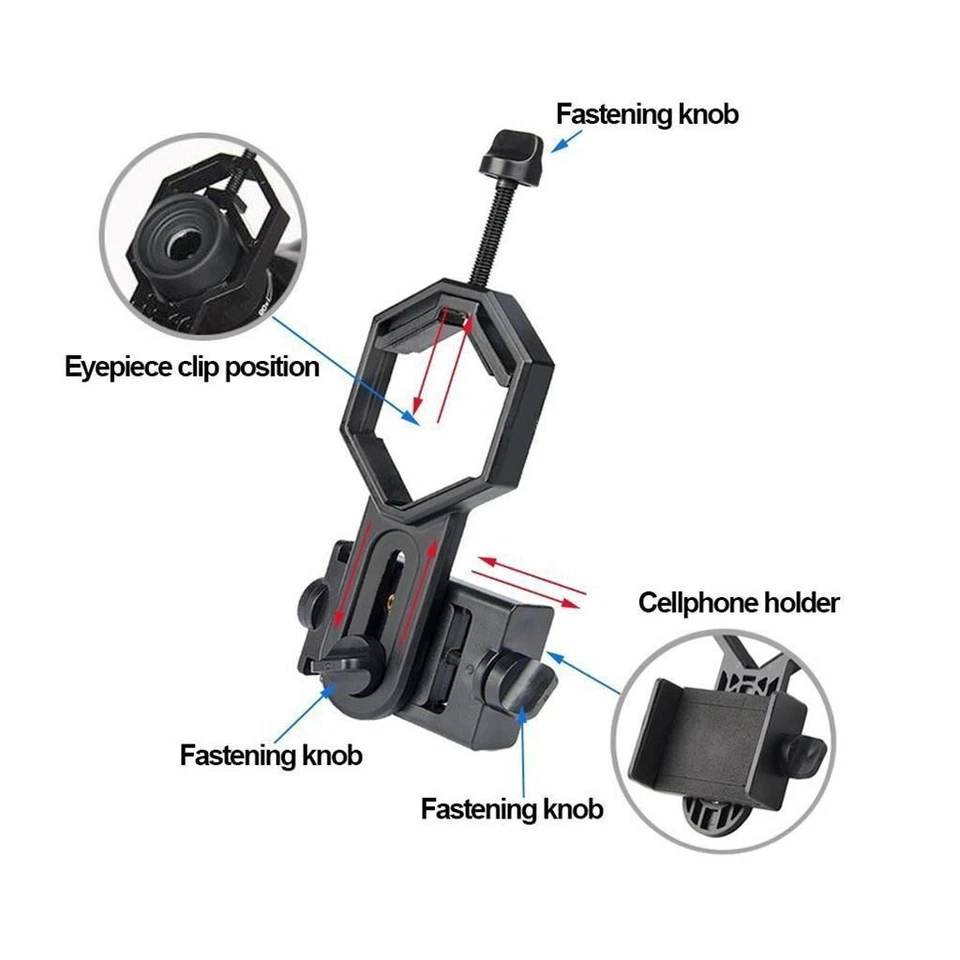 Universal Smart Cell Phone Holder Binoculars Microscope Camera Adapter Mount - Image 1 of 4