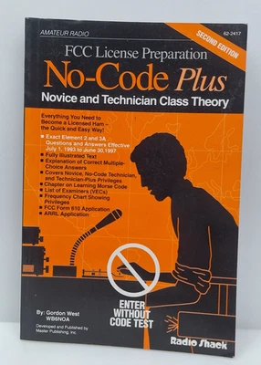 Radio Shack FCC License Preparation No-Code Plus Class 2 Edition Softcover Book - Image 1 of 4