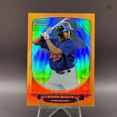 2013 Bowman Chrome Byron Buxton Orange Mini Refractor /15 1st Card #1 - Image 1 of 2