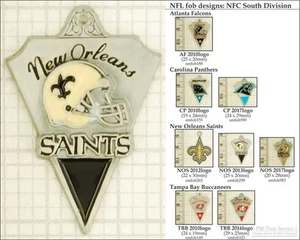 Fob decorativi logo squadra NFL (NFC South), vari design e opzioni portachiavi - Foto 1 di 6
