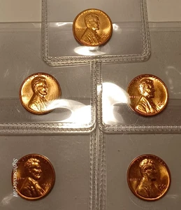 1960 D Pfennig großes Datum 5 Münzen postfrisch Lot - Bild 1 von 7