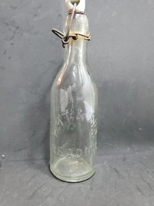 Fett & Son Reading PA Small Aqua Pony Blob Top bottiglia birra soda epoca 1890 con top - Foto 1 di 13