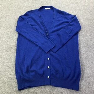 Ryan Roche Sweater Womens Small Blue 100% Cashmere Cardigan Button Up Nepal - Picture 1 of 12