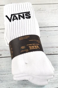 VANS Off the Wall Men's Sock CREW Size 6.5 - 9, WHITE, 3-Pack - Picture 1 of 1