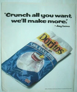  Doritos 1989 Jay Leno Zitat Rolling Stone Magazin Anzeige Vintage 10x12 Cool Ranch - Bild 1 von 1