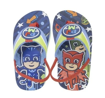 New PJ Masks Boys Colorful Beach Flip Flops  Size 7/8 free shipping  - Image 1 of 4