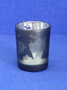 Votive or Tealight Candle Holder, Metallic Haunted House, Black, New, - Picture 1 of 2