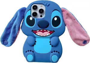 for iPhone 15 Pro Max Lilo Stitch Case,3D Cartoon Cute Women Girls Kids Soft Sil - Picture 1 of 9