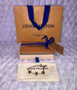 Louis Vuitton Gamble Gold Swarovski Cube Bracelet W/Dust Bag,Box,Ribbon&Bag. - Picture 1 of 15