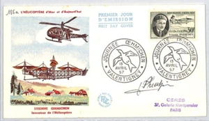 FRANCE FDC Aviation HELICOPTER Etienne Cehmichen 1957{samwells-covers}RF37 - Picture 1 of 8