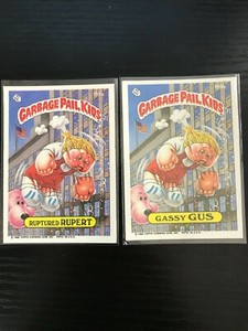 1986 Topps Garbage Pail Kids Series 5 Ruptured Rupert 199a & Gassy Gus 199b