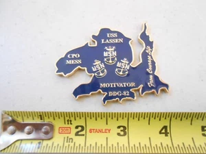 RARE USS LASSEN DDG 82 USN NAVY CPO MESS NAVAL CHIEF MILITARY CHALLENGE COIN - Picture 1 of 5