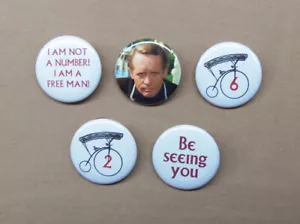 The Prisoner 1,25" Pulsanti #2 Bici, #6 Bici, Non Un Numero, Be Seeing You, McGooh - Foto 1 di 3