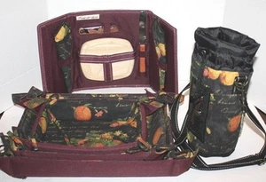 NEU PICKNICK BEI ASCOT Schwarz Obst Druck Wein & Käse Set mit 3 Tabletts KOSTENLOSER Versand  - Bild 1 von 10
