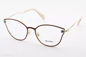Miu Miu VMU53Q CCG-1O1 Womens Burgundy Red Cat Eye Full Rim Glasses Frames 50mm - Picture 1 of 13