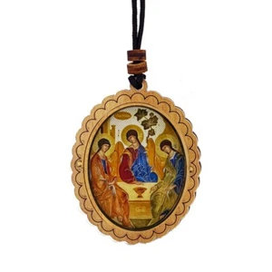 Holy Trinity Icon Pendant For Room Car Religious Gift Three Angels - Picture 1 of 2