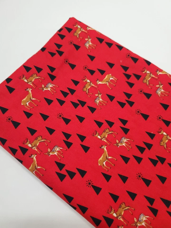 Tela rosa Tula vacaciones homies viaje por carretera ciervos árboles rojo coser fuera de circulación cuarto grueso  Foto 1 de 1