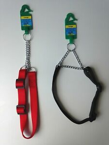 Pets at Home Large Nylon & Chain Adjustable Martingale Collar Half Check 18-24"