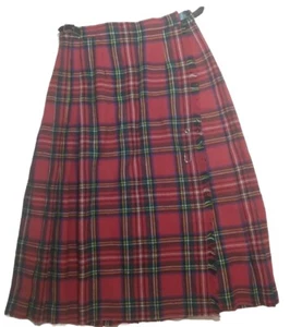 laird porch of Scotland wool pleated skirt  plaid bagpipe youth size 14 - Picture 1 of 8