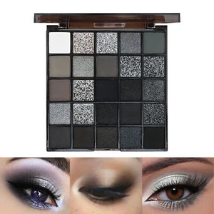 Black Eyeshadow 25 Colors Matte Shimmer Black Smoky Eyeshadow Powder Shadow - Picture 1 of 12