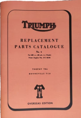 Triumph Parts Book Bonneville 650 Trophy 1968 Overseas USA Motorcycles - Image 1 of 4