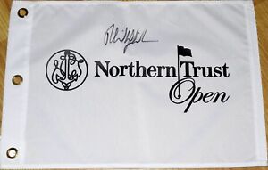 Phil Mickelson Signed NORTHERN TRUST OPEN Flag - Riviera LA - Genesis Open