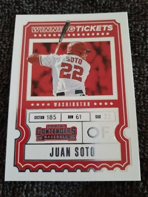 2020 Panini Contenders Winning Ticket Juan Soto Washington Nationals Card WT-12 - Image 1 of 2