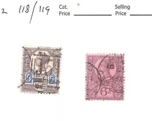 Great Britain , Queen Victoria, 118 5d & 119 6d, from 1897-92 - Picture 1 of 2