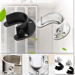 Closet Hanging Rail Rod End Support Bracket Flange seat Socket fits Pipe 19-32mm - Bild 1 von 13