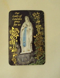 TARJETA DE ORACIÓN VINTAGE A NUESTRA SEÑORA DE LOURDES #W1 - Imagen 1 de 2