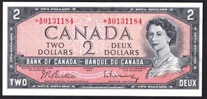 Canada 1954 $2 Two Dollar UNC Replacement Banknote Beattie-Rasminsky *A/B - Picture 1 of 2