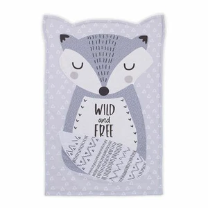 Little Love by NoJo Fox Shaped Polyester Baby boy Blanket W sherpa  in Grey  - Picture 1 of 2