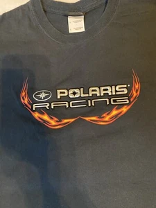 Polaris Racing Shirt MENS SIZE LARGE Puffy Raised Lettering Black - Picture 1 of 11