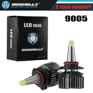 IRONWALLS 2PCS 9005 LED Car Headlight Bulb LED Light Blubs 12V 6500K Integrated - Picture 1 of 12