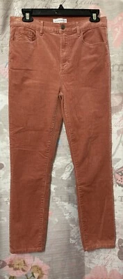 Ann Taylor LOFT Pants Womens Size 4 Coral High Waist Skinny Corduroy Foto 1 de 4