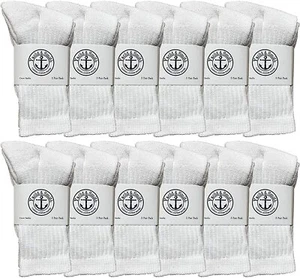 240 PK Yacht & Smith Kids Premium Cotton Crew Socks White 4-6 - Boys - Picture 1 of 6