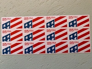 US Stamps SC# 2475a Flag 25c Booklet pane of 12 MNH 1990 - Picture 1 of 2