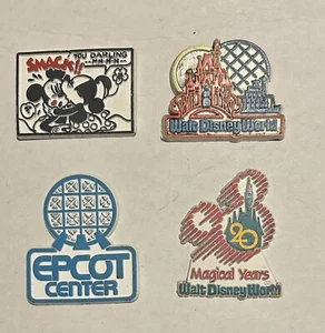 Vintage Lot of 4 Disney Magnets 20 Years Walt Disney World Epcot Mickey Minnie + - Picture 1 of 3